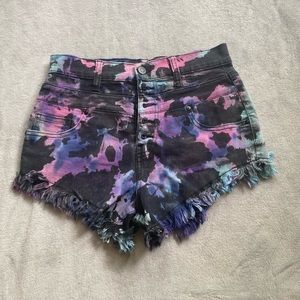 Custom Made Galaxy Dyed Jean Shorts
